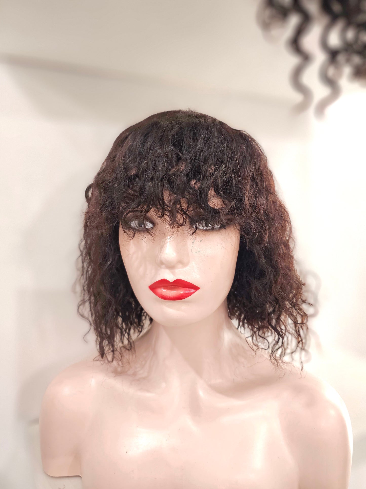 Parrucca capelli ricci 100% capelli veri 30cm