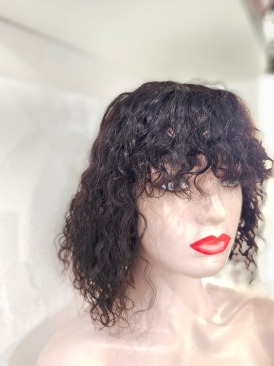 Parrucca capelli ricci 100% capelli veri 30cm