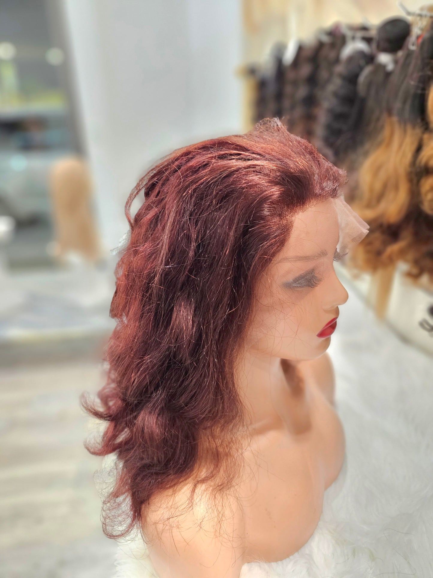 Parrucca frontale mossa 100% capelli veri colore 99j , molto folta 35cm ( 14" )