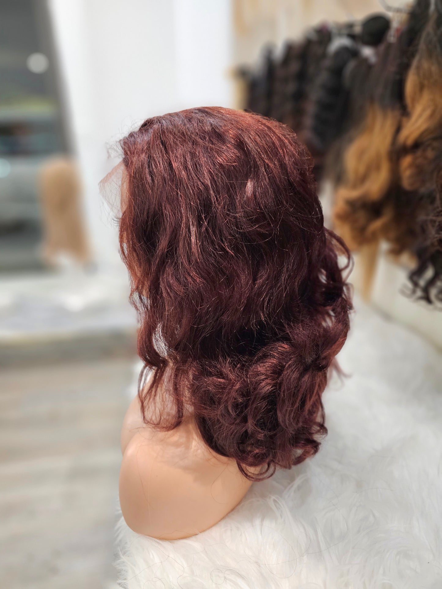 Parrucca frontale mossa 100% capelli veri colore 99j , molto folta 35cm ( 14" )