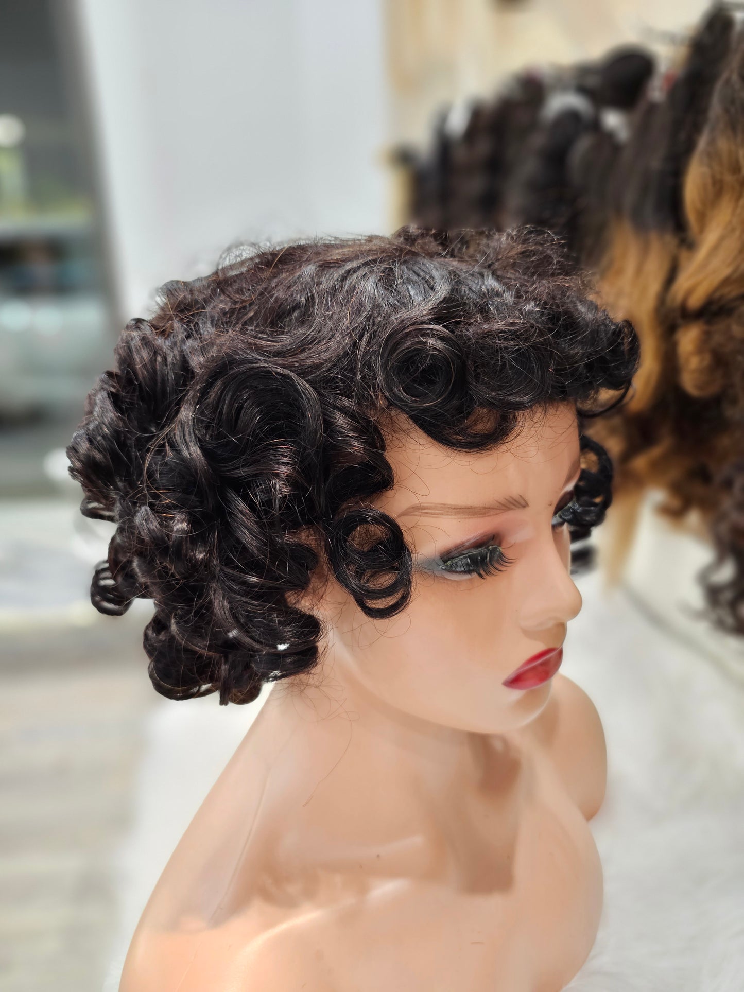 Parrucca mossa 100% capelli veri, 35cm , molto densa ANGELBELLA JZTT-7BNC