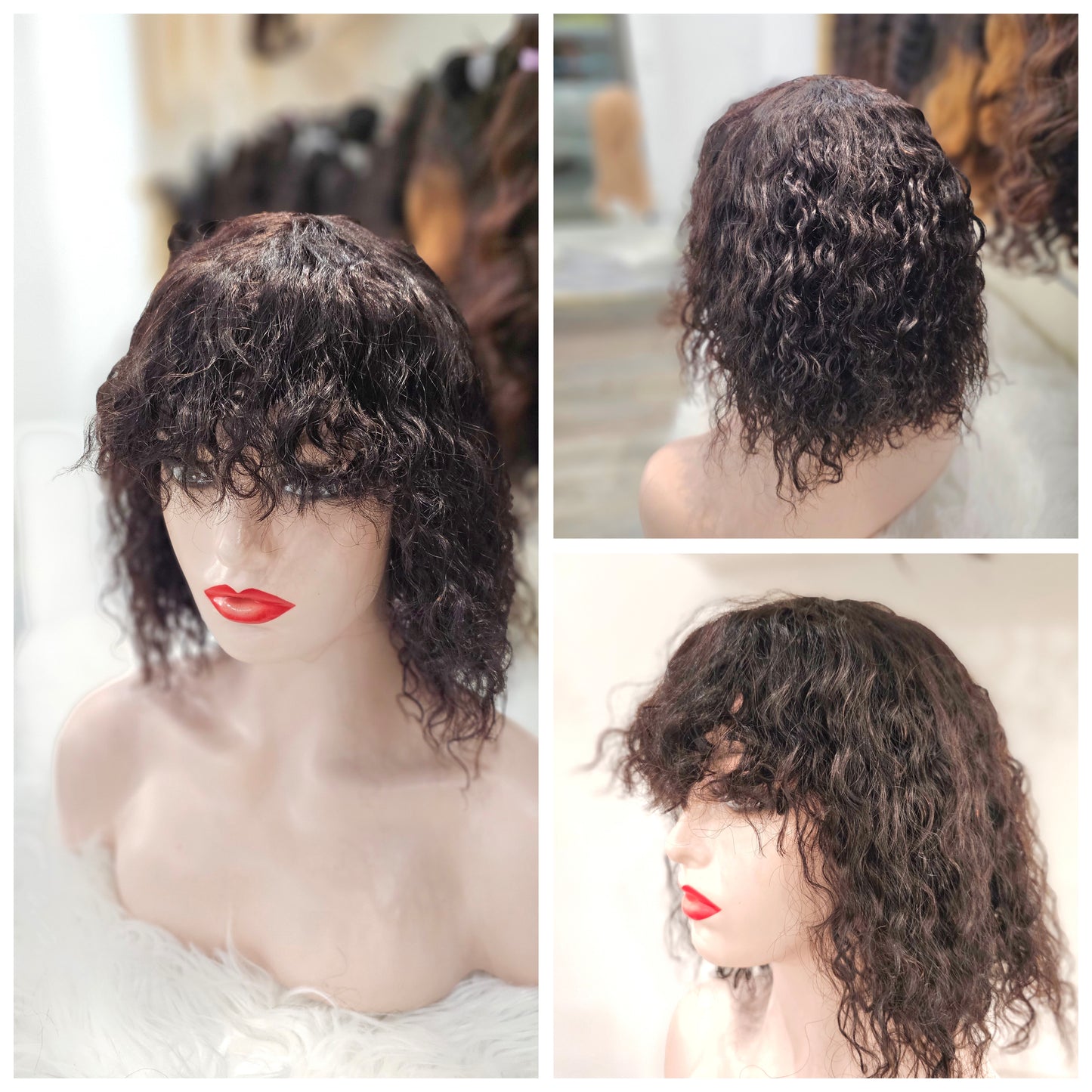 Parrucca capelli ricci 100% capelli veri 30cm