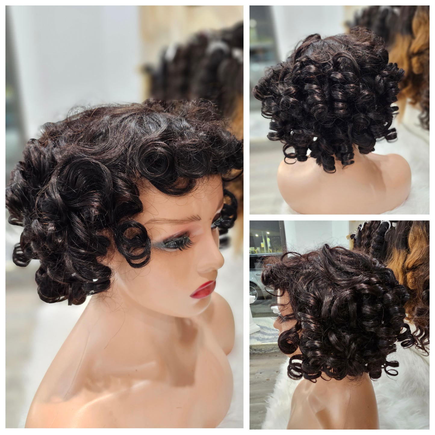 Parrucca mossa 100% capelli veri, 35cm , molto densa ANGELBELLA JZTT-7BNC