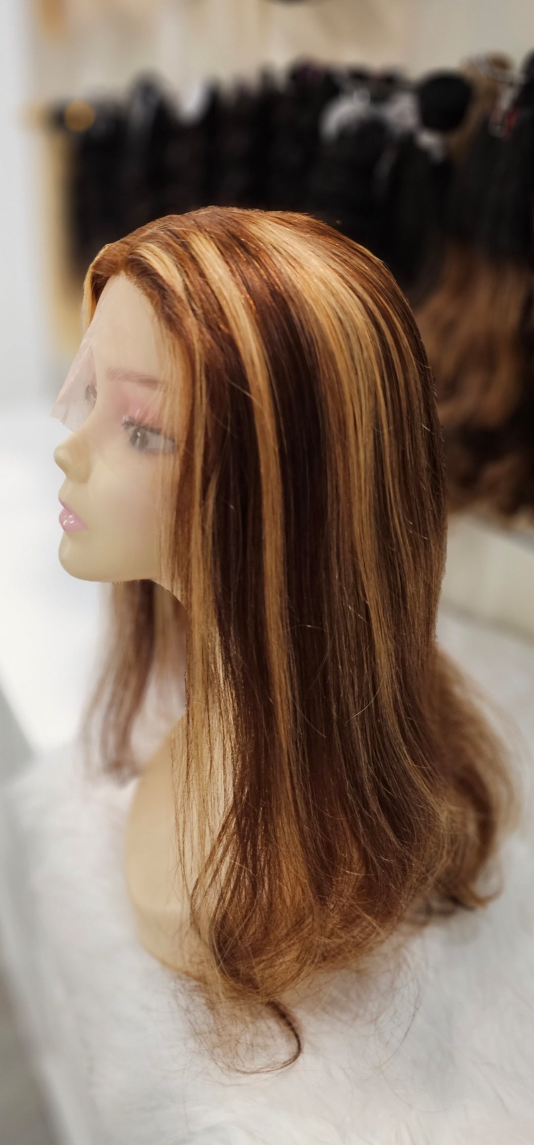 Parrucca 100% capelli veri 50cm colore mesciato #4/27
