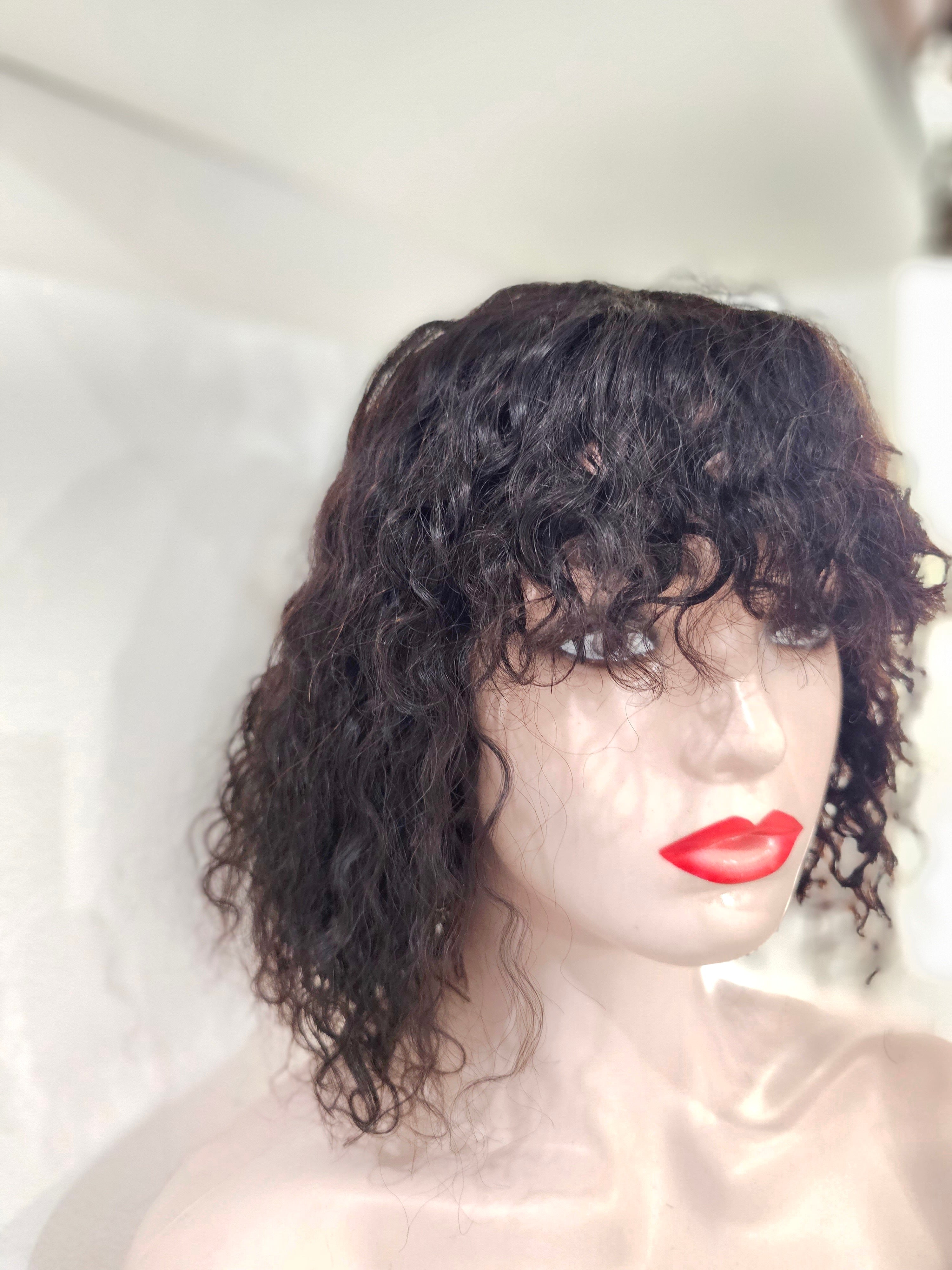 Parrucca capelli ricci 100% capelli veri 30cm