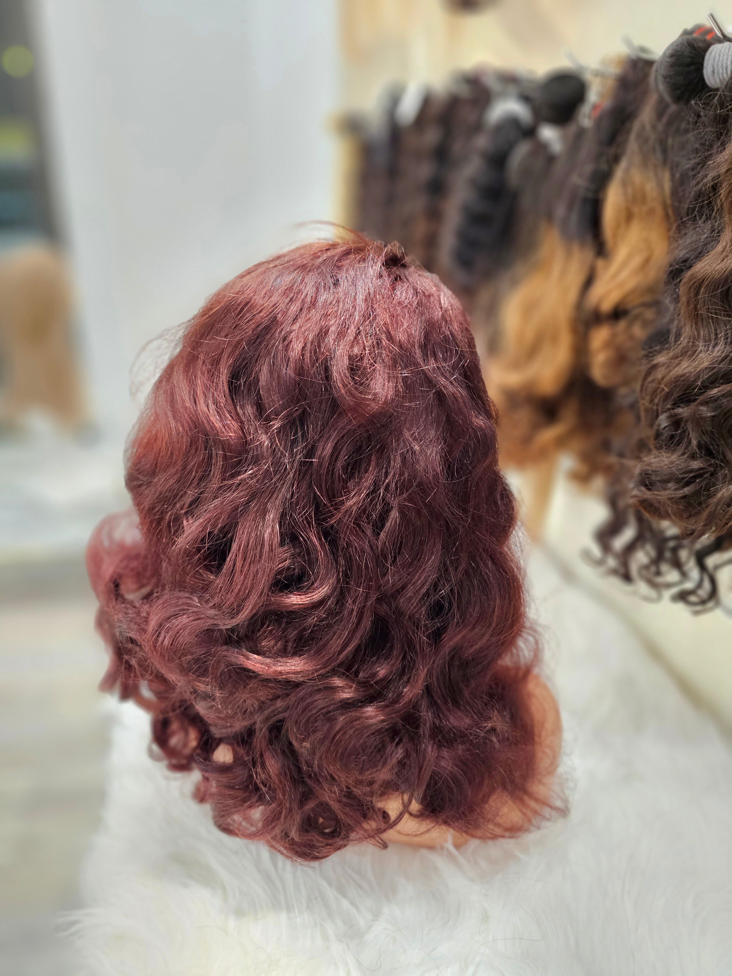 Parrucca frontale mossa 100% capelli veri colore 99j  , molto folta 35cm ( 14" )