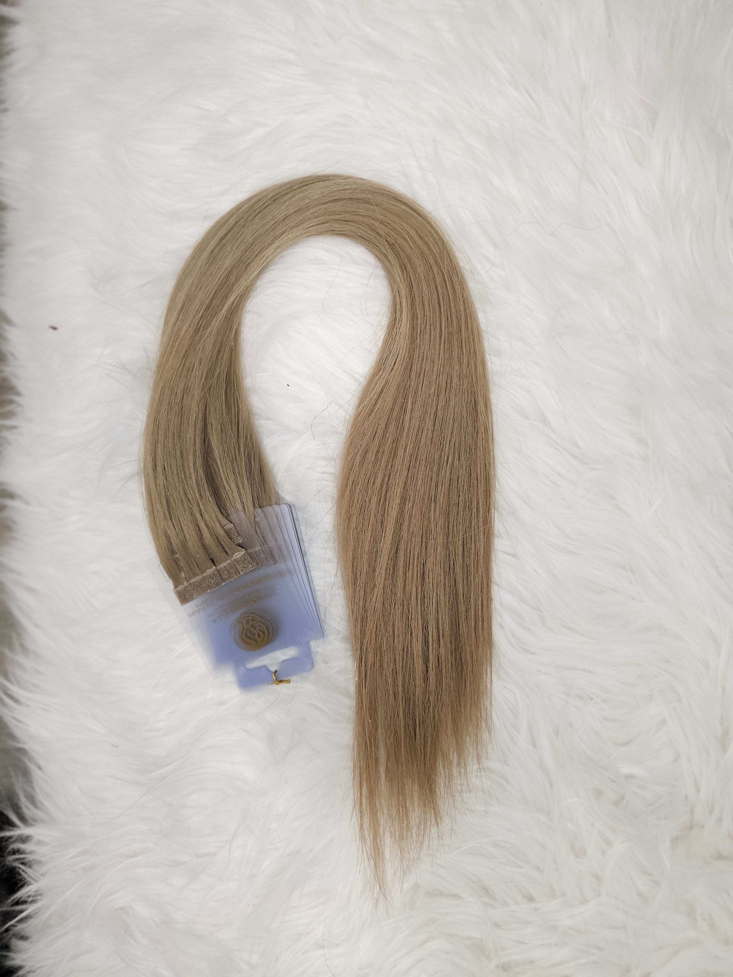 10 ciocche di extension alla cheratina 100% capelli veri 55/60cm colore 10 biondo scuro