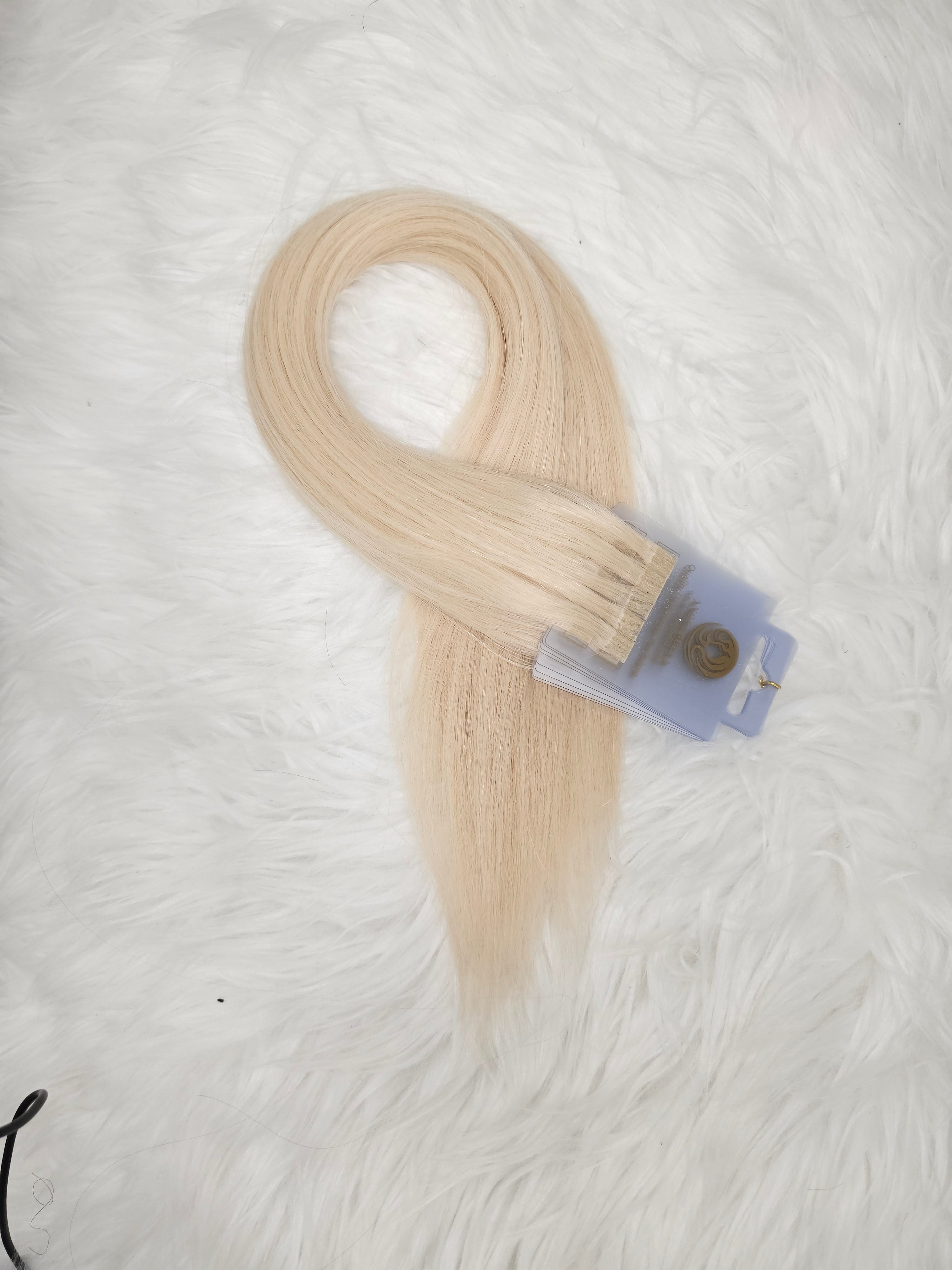 10 ciocche di extension alla cheratina 100% capelli veri 55/60cm colore OE65T biondo