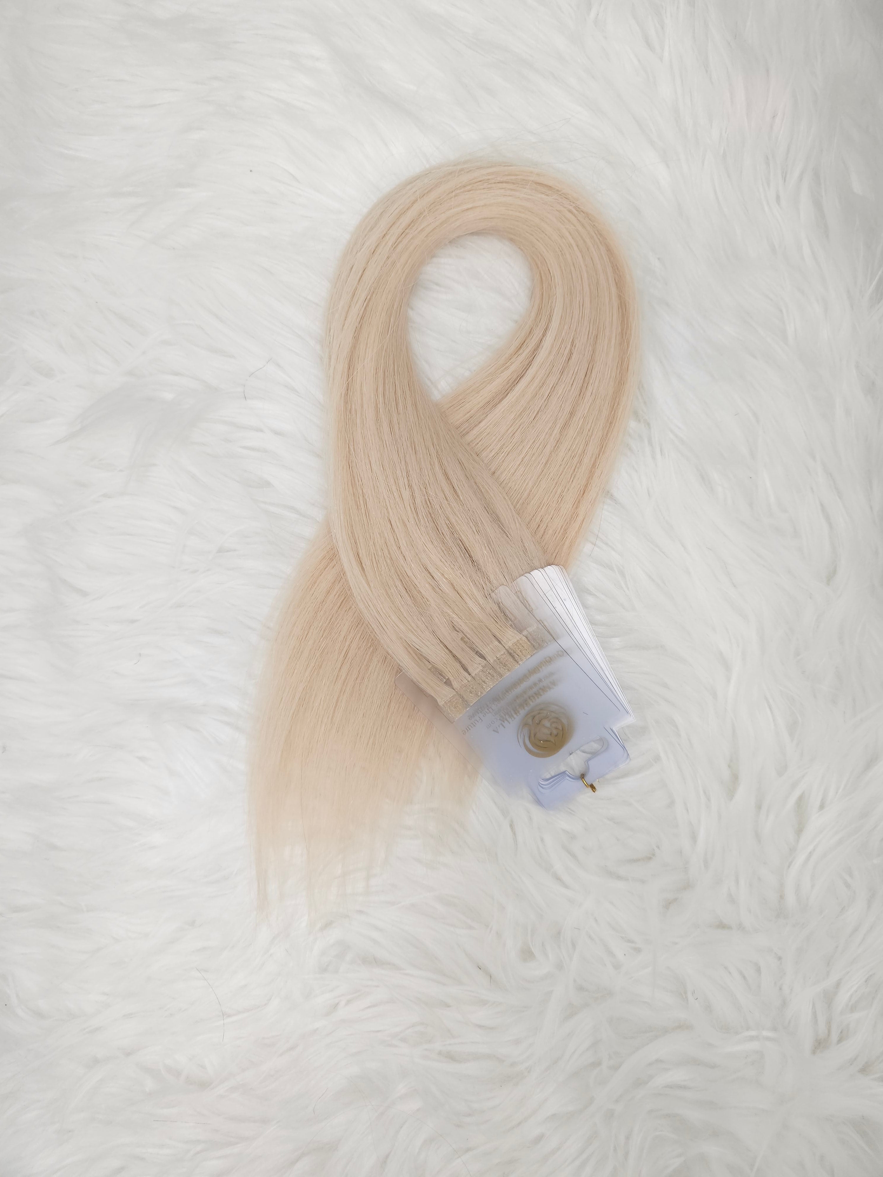 10 ciocche di extension alla cheratina 100% capelli veri 55/60cm colore 60 biondo chiaro