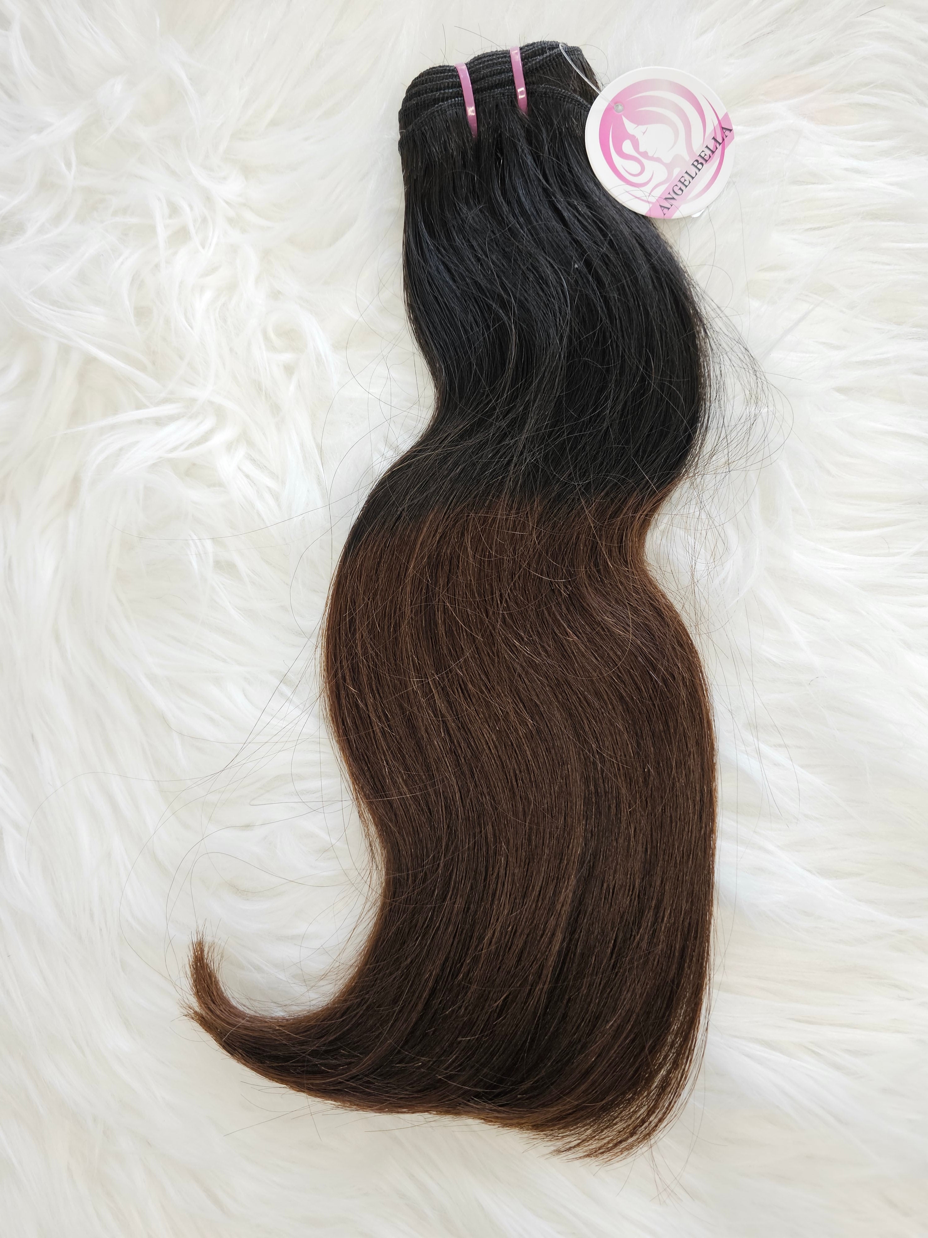 Extension cucite colore  shatush  1b/4 lunghezza 35cm (14"), 100% capelli veri di alta qualità