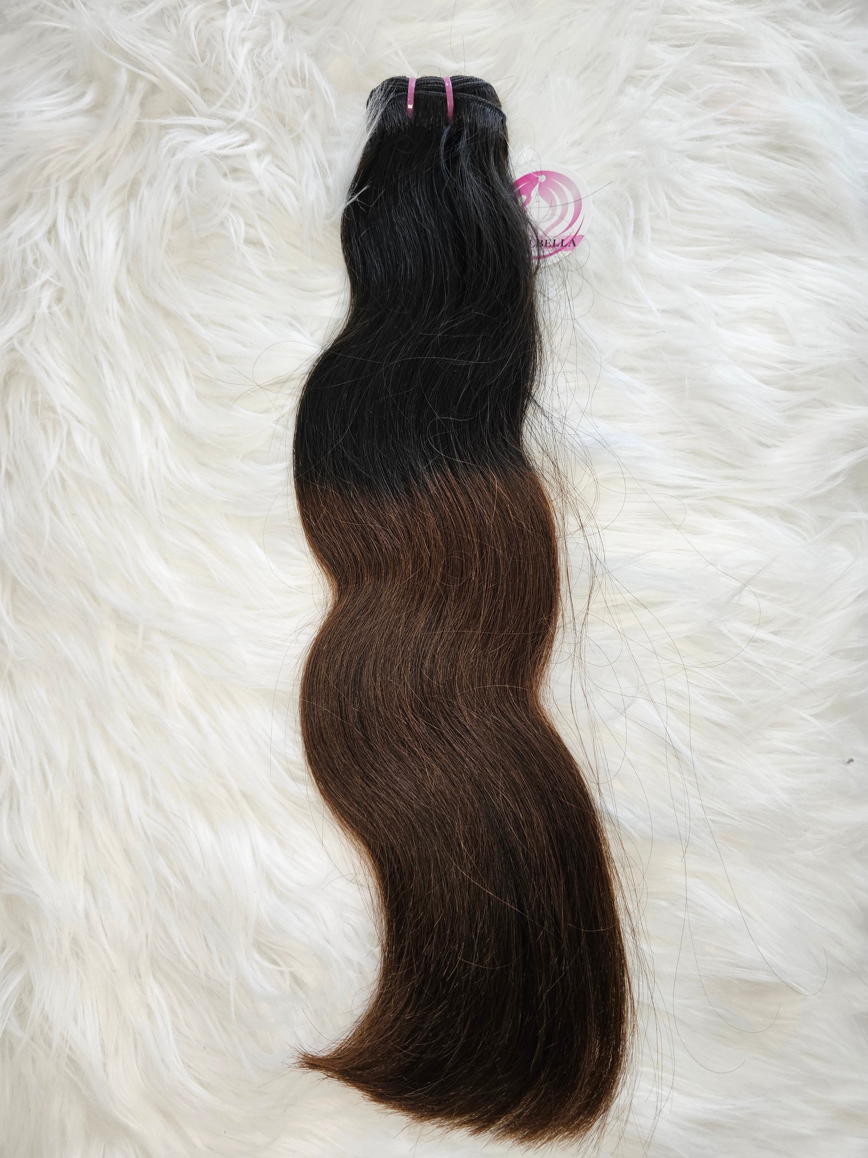 Extension cucite colore  shatush  1b/4 lunghezza 45cm (18"), 100% capelli veri di alta qualità