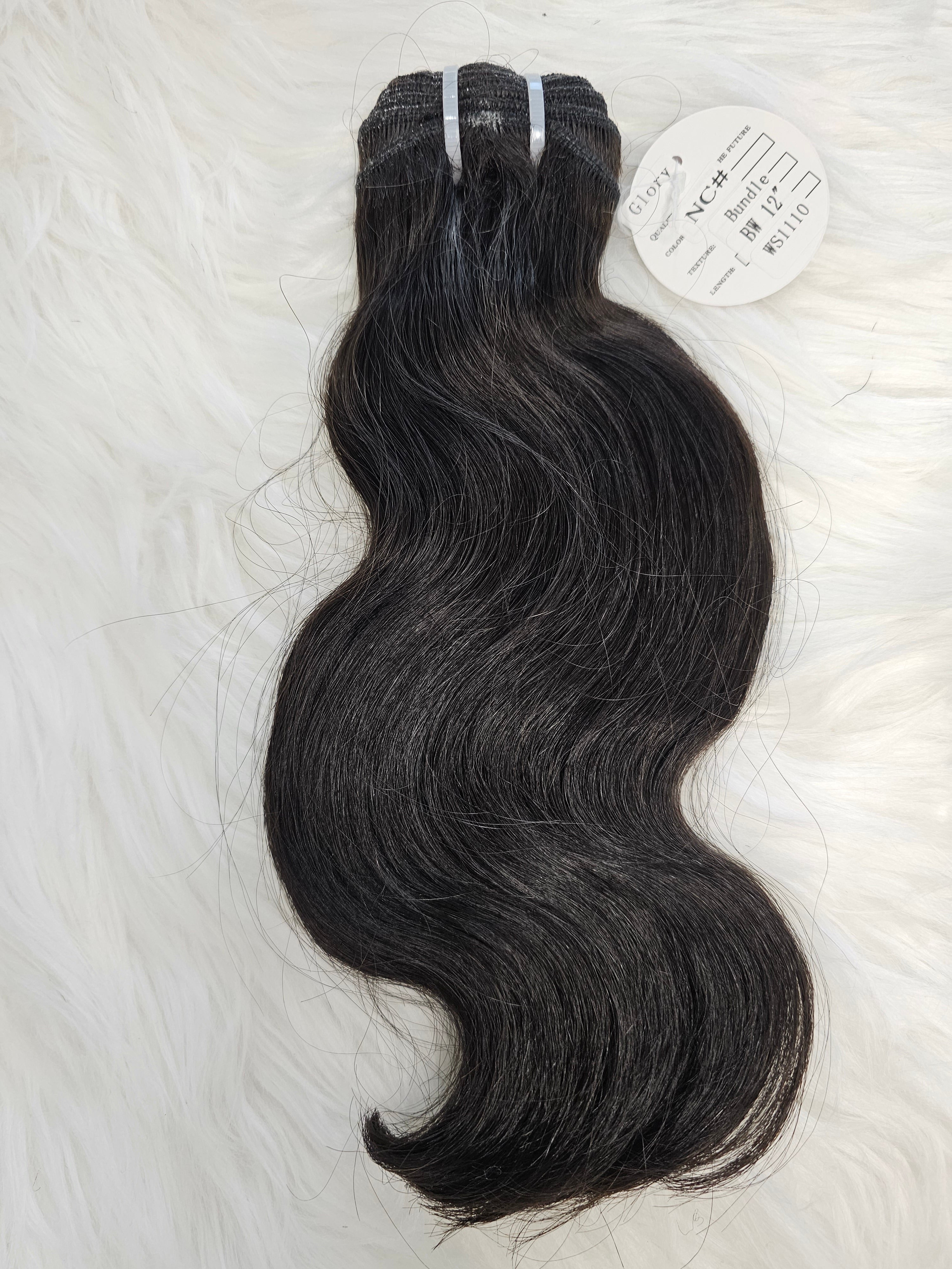 cucite mosse colore 1b lunghezza 30cm (12"), 100% capelli veri natuExtensionrali di alta qualità