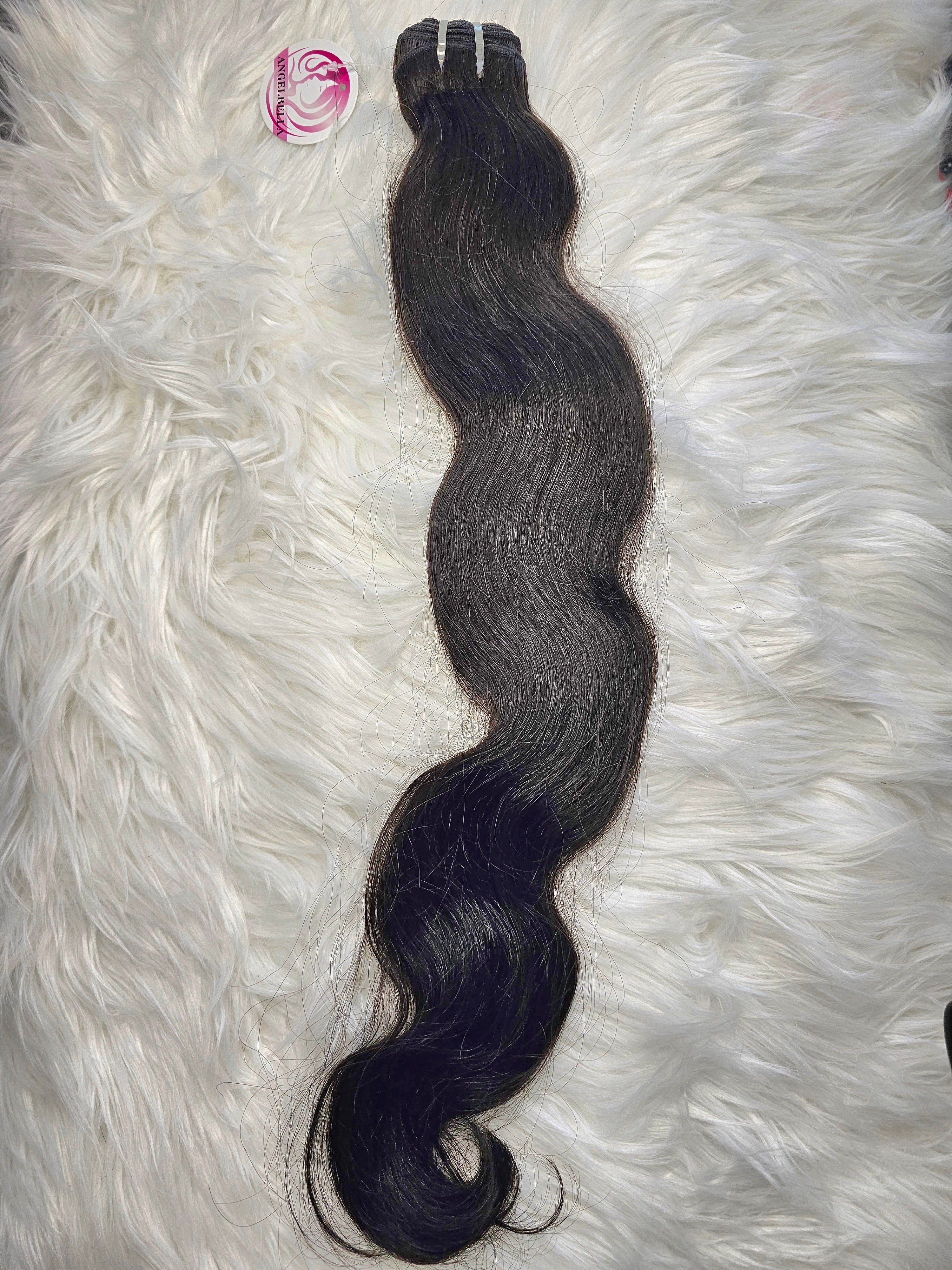 Extension cucite mosse colore 1b lunghezza 60cm (24"), 100% capelli veri naturali di alta qualità