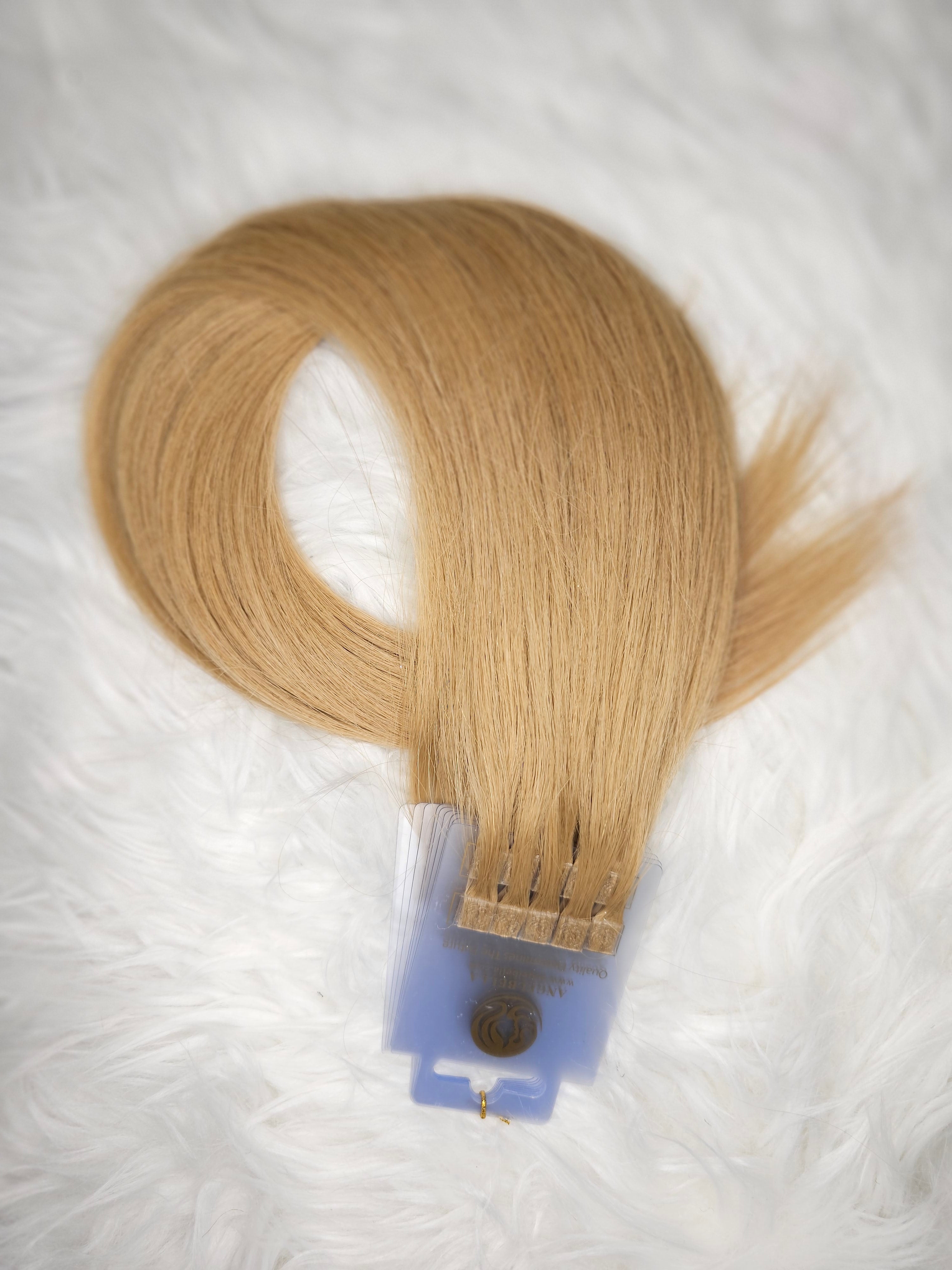 10 ciocche di extension alla cheratina 100% capelli veri 55/60cm colore 8 biondo scuro